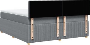 vidaXL vidaXL Łóżko kontynentalne z materacem, jasnoszare, tkanina, 180x200cm 8