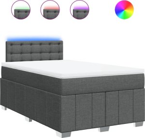 vidaXL vidaXL Łóżko kontynentalne z materacem, ciemnoszara tkanina 120x200 cm 2