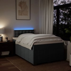 vidaXL vidaXL Łóżko kontynentalne z materacem, ciemnoszara tkanina 120x200 cm 5