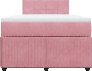 vidaXL Łóżko kontynentalne z materacem, różowe, 120x200 cm, aksamit 4