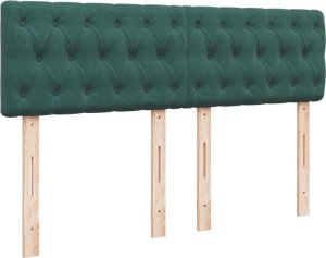 vidaXL Łóżko kontynentalne z materacem, zielone, aksamit, 140x190 cm 5