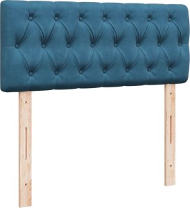 vidaXL Łóżko kontynentalne z materacem, niebieskie, 120x200cm, aksamit 5