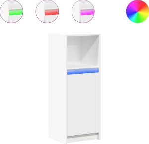 vidaXL vidaXL Szafka z LED, biała, 38x34x100 cm, materiał drewnopochodny 2