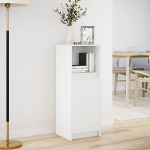 vidaXL vidaXL Szafka z LED, biała, 38x34x100 cm, materiał drewnopochodny 4