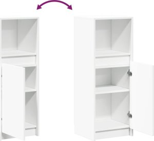 vidaXL vidaXL Szafka z LED, biała, 38x34x100 cm, materiał drewnopochodny 9