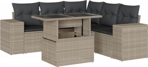 vidaXL 6-cz. zestaw mebli ogrodowych, z poduszkami, jasnoszary 2