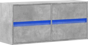 vidaXL vidaXL Ścienna szafka TV z LED, szarość betonu, 100x31x45 cm 3