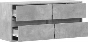 vidaXL vidaXL Ścienna szafka TV z LED, szarość betonu, 100x31x45 cm 9