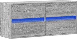 vidaXL vidaXL Ścienna szafka TV z LED, szary dąb sonoma, 100x31x45 cm 3