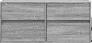 vidaXL vidaXL Ścienna szafka TV z LED, szary dąb sonoma, 100x31x45 cm 6