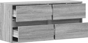 vidaXL vidaXL Ścienna szafka TV z LED, szary dąb sonoma, 100x31x45 cm 9