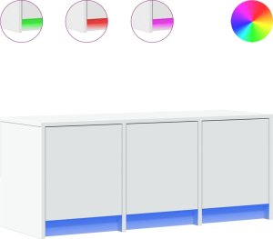 vidaXL Szafka TV z LED, biała, 97x34x40 cm 2