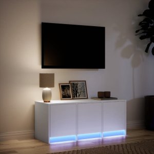 vidaXL Szafka TV z LED, biała, 97x34x40 cm 5