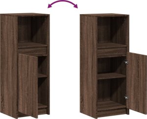 vidaXL vidaXL Szafka z LED, brązowy dąb, 38x34x100 cm 9