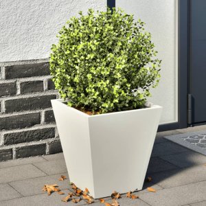 vidaXL vidaXL Donice ogrodowe, 2 szt., białe, 30x30x30 cm, stalowe 1