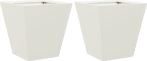 vidaXL Donice ogrodowe, 2 szt., białe, 30x30x30 cm, stalowe 2