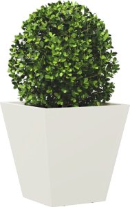 vidaXL Donice ogrodowe, 2 szt., białe, 30x30x30 cm, stalowe 4