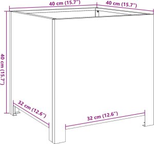 vidaXL Donica ogrodowa, czarna, 40x40x40 cm, stalowa 10