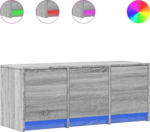 vidaXL Szafka TV z LED, szary dąb sonoma, 97x34x40 cm 2