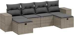 vidaXL vidaXL 6-cz. zestaw mebli ogrodowych, z poduszkami, jasnoszary 2