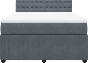 vidaXL vidaXL Łóżko kontynentalne z materacem, ciemnoszara, aksamit 140x190cm 6
