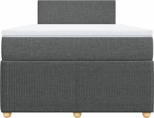 vidaXL Łóżko kontynentalne z materacem, ciemnoszara tkanina 120x200 cm 4