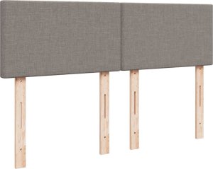 vidaXL Łóżko kontynentalne z materacem, taupe, tkanina, 160x200 cm 7