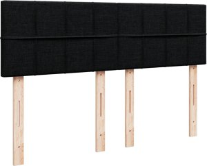 vidaXL Łóżko kontynentalne z materacem, czarne, tkanina 140x200 cm 7