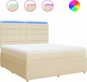 vidaXL vidaXL Łóżko kontynentalne z materacem, kremowe, tkanina, 180x200 cm 2