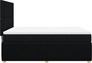 vidaXL vidaXL Łóżko kontynentalne z materacem, czarne, tkanina 160x200 cm 7