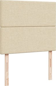 vidaXL Łóżko kontynentalne z materacem, kremowe, tkanina, 120x200 cm 7