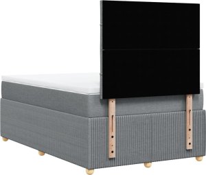 vidaXL Łóżko kontynentalne z materacem, jasnoszare, tkanina 120x200 cm 6