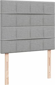 vidaXL Łóżko kontynentalne z materacem, jasnoszare, tkanina 120x200 cm 7
