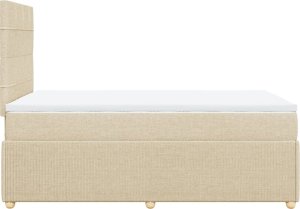 vidaXL Łóżko kontynentalne z materacem, kremowe, tkanina, 120x200 cm 5