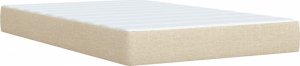 vidaXL Łóżko kontynentalne z materacem, kremowe, tkanina, 120x200 cm 10