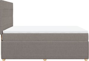 vidaXL Łóżko kontynentalne z materacem, taupe, tkanina, 160x200 cm 5