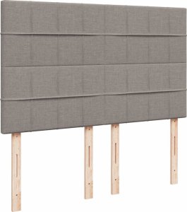vidaXL Łóżko kontynentalne z materacem, taupe, tkanina, 160x200 cm 7