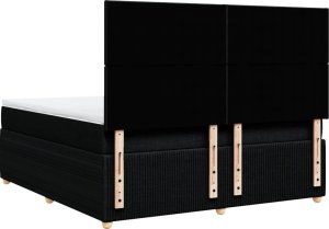 vidaXL Łóżko kontynentalne z materacem, czarne, tkanina 180x200 cm 6