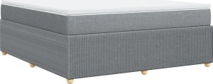 vidaXL Łóżko kontynentalne z materacem, jasnoszare, tkanina, 180x200cm 6