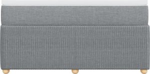 vidaXL Łóżko kontynentalne z materacem, jasnoszare 140x200 cm, tkanina 4