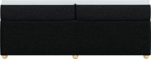 vidaXL Łóżko kontynentalne z materacem, czarne, tkanina, 200x200 cm 4