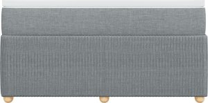 vidaXL Łóżko kontynentalne z materacem, jasnoszare, tkanina 160x200 cm 4