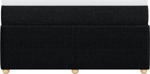 vidaXL Łóżko kontynentalne z materacem, czarne, tkanina, 140x190 cm 4