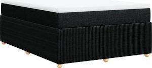 vidaXL Łóżko kontynentalne z materacem, czarne, tkanina, 140x190 cm 6