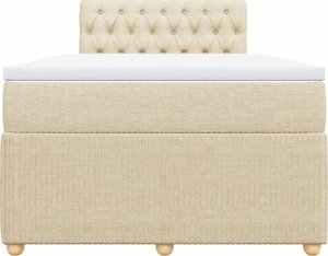 vidaXL vidaXL Łóżko kontynentalne z materacem, kremowe, tkanina, 120x200 cm 6