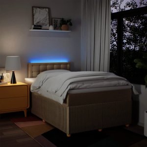 vidaXL vidaXL Łóżko kontynentalne z materacem, kremowe, tkanina, 120x200 cm 5