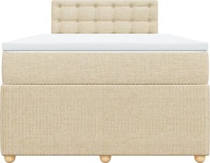 vidaXL vidaXL Łóżko kontynentalne z materacem, kremowe, tkanina, 120x200 cm 6