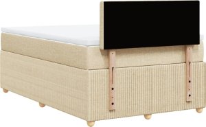 vidaXL vidaXL Łóżko kontynentalne z materacem, kremowe, tkanina, 120x200 cm 8