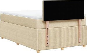 vidaXL vidaXL Łóżko kontynentalne z materacem, kremowe, tkanina, 120x200 cm 8