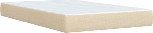 vidaXL vidaXL Łóżko kontynentalne z materacem, kremowe, tkanina, 120x200 cm 10